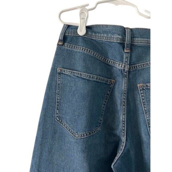 Gap High Rise Trouser Jeans Petite Wide Leg Denim Blue 26/2P - Picture 5 of 14